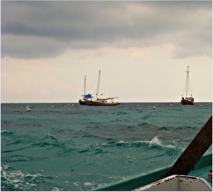 Boats adrift in a storm